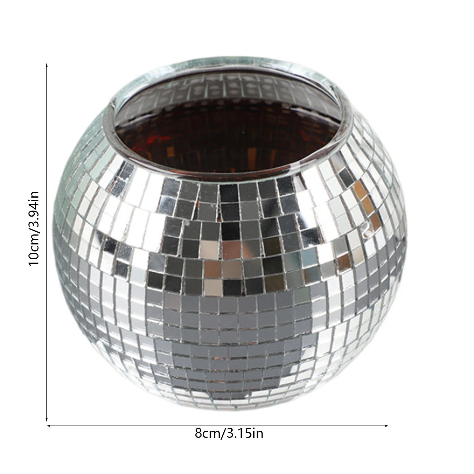 Disco Ball Planter, Disco Decor Flower Pot, Mirror Ball Planter, for Indoor Bedroom Living Room Kitchen Study Room Balcony Desk Shelf Windowsill Home Party Succulents Cactus