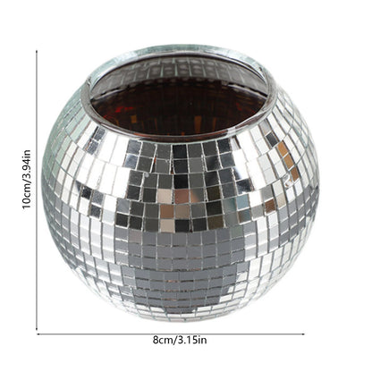 Disco Ball Planter, Disco Decor Flower Pot, Mirror Ball Planter, for Indoor Bedroom Living Room Kitchen Study Room Balcony Desk Shelf Windowsill Home Party Succulents Cactus